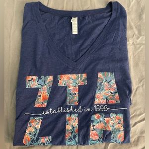 Floral Zeta Tau Alpha (ZTA) V-neck shirt